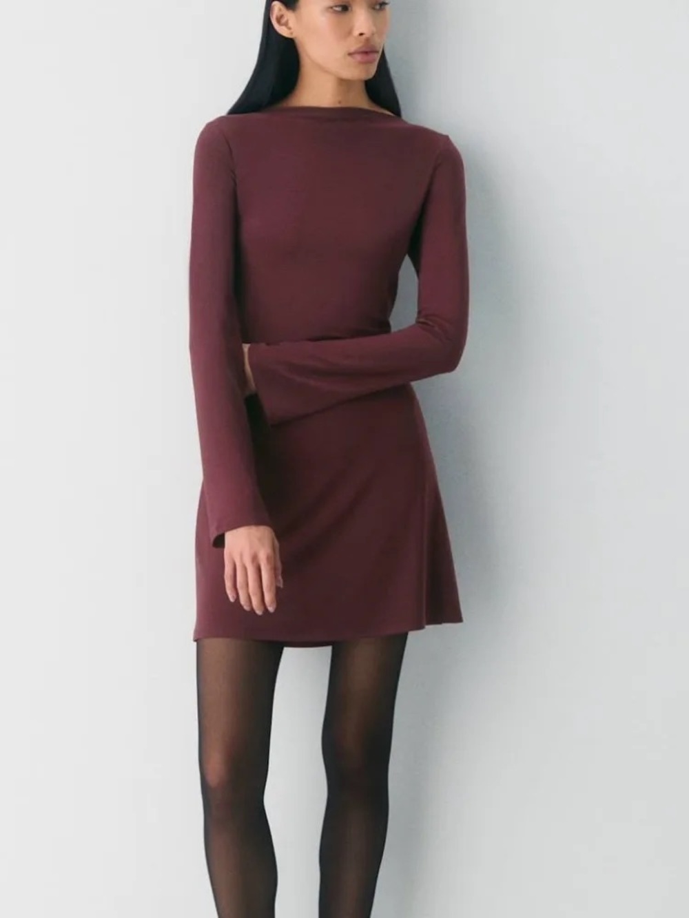 Babaton Swan Dress from Aritzia - Cardamon Long-Sleeve Boatneck Mini